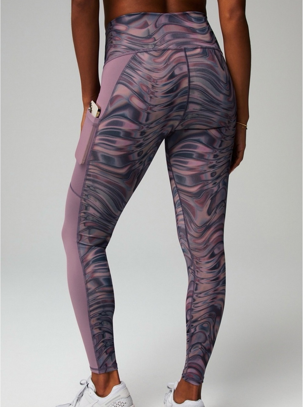 Fabletics High-Waisted Pocket Leggings -Marble Swirl (Size Medium) - EUC